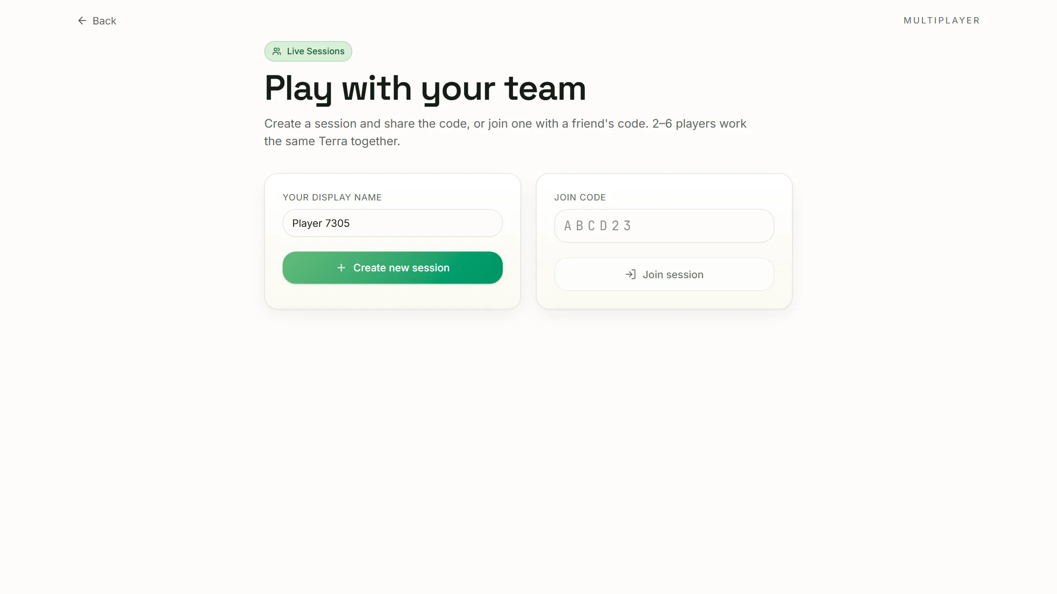 Multiplayer lobby